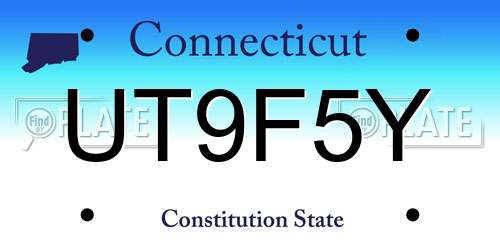 UT9F5Y Connecticut License Plate