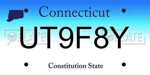 UT9F8Y Connecticut License Plate