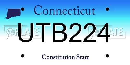 UTB224 Connecticut License Plate