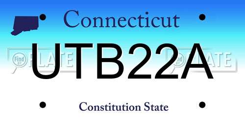 UTB22A Connecticut License Plate