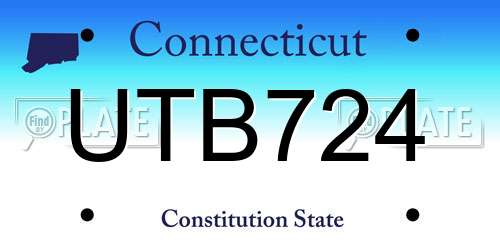 UTB724 Connecticut License Plate