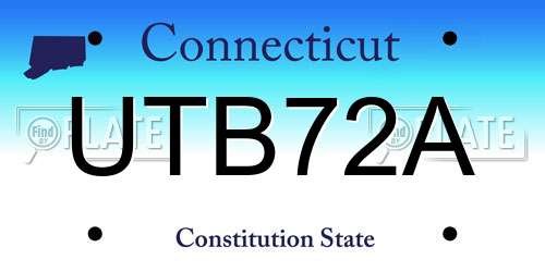 UTB72A Connecticut License Plate