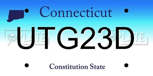 UTG23D Connecticut License Plate