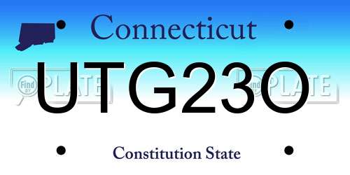 UTG23O Connecticut License Plate