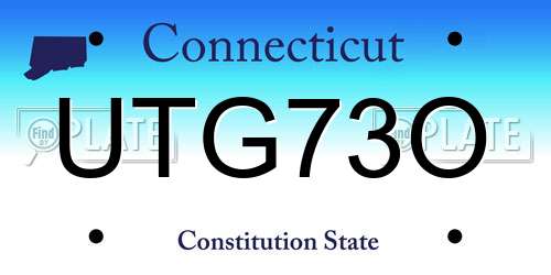 UTG73O Connecticut License Plate
