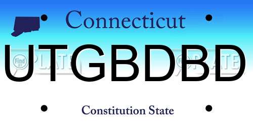 UTGBDBD Connecticut License Plate