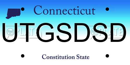UTGSDSD Connecticut License Plate