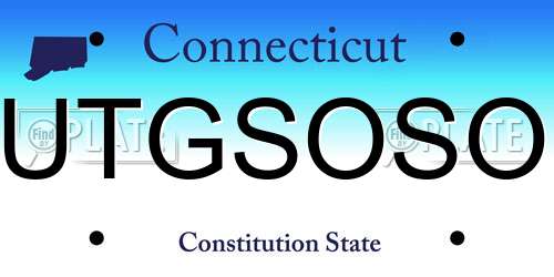UTGSOSO Connecticut License Plate