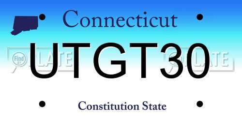 UTGT30 Connecticut License Plate