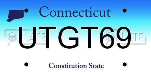 UTGT69 Connecticut License Plate