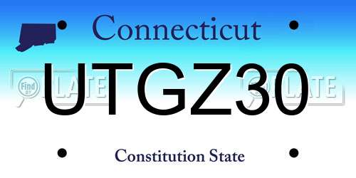 UTGZ30 Connecticut License Plate