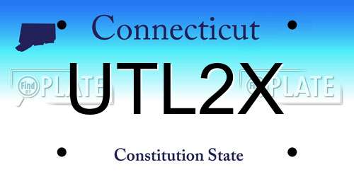 UTL2X Connecticut License Plate