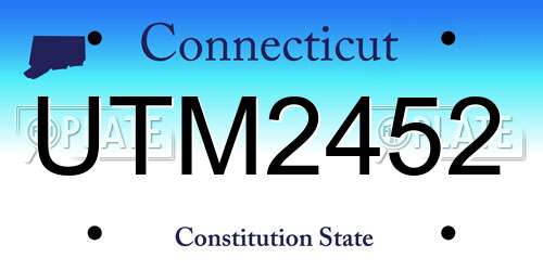 UTM2452 Connecticut License Plate
