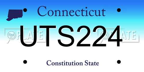 UTS224 Connecticut License Plate