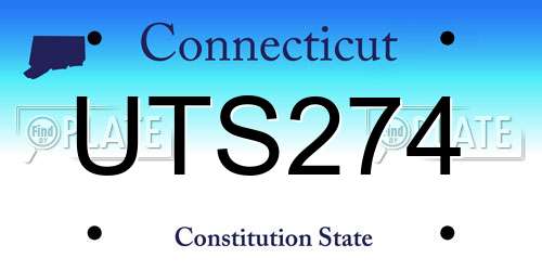 UTS274 Connecticut License Plate