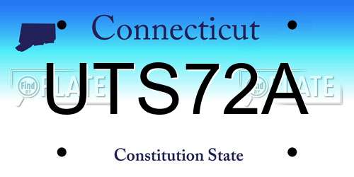 UTS72A Connecticut License Plate