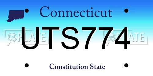 UTS774 Connecticut License Plate