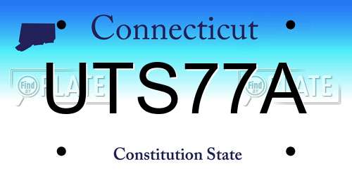 UTS77A Connecticut License Plate