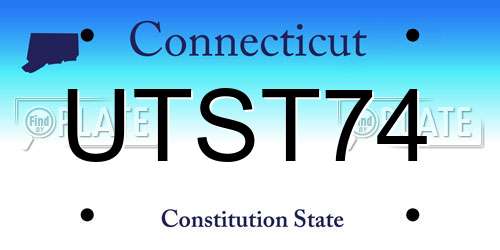 UTST74 Connecticut License Plate