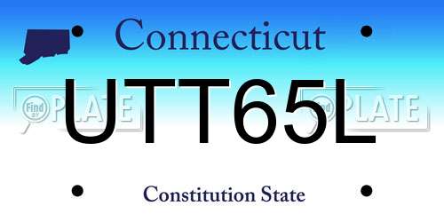 UTT65L Connecticut License Plate