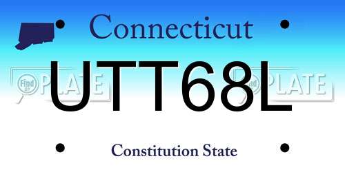 UTT68L Connecticut License Plate