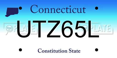 UTZ65L Connecticut License Plate