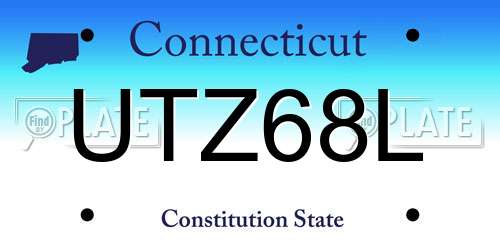 UTZ68L Connecticut License Plate