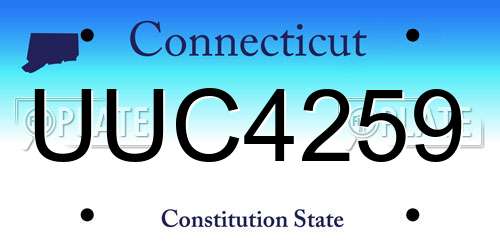 UUC4259 Connecticut License Plate