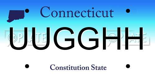 UUGGHH Connecticut License Plate