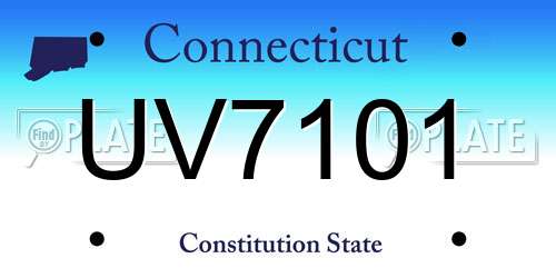 UV7101 Connecticut License Plate