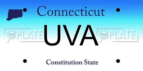 UVA Connecticut License Plate