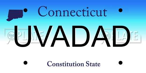UVADAD Connecticut License Plate