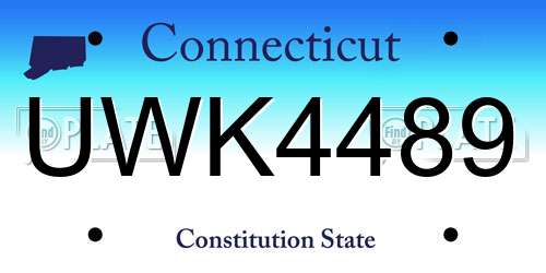 UWK4489 Connecticut License Plate