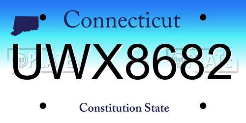UWX8682 Connecticut License Plate