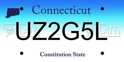 UZ2G5L Connecticut License Plate