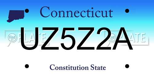 UZ5Z2A Connecticut License Plate