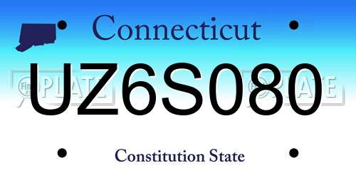 UZ6S080 Connecticut License Plate