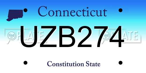UZB274 Connecticut License Plate