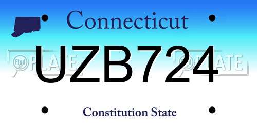 UZB724 Connecticut License Plate
