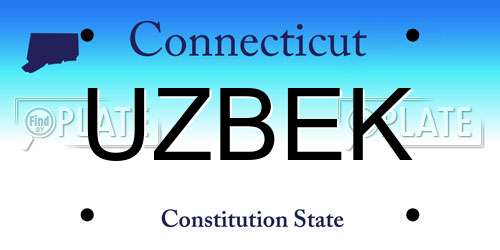 UZBEK Connecticut License Plate