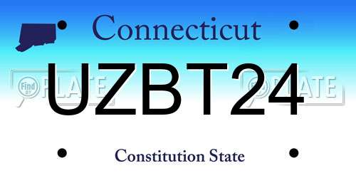 UZBT24 Connecticut License Plate