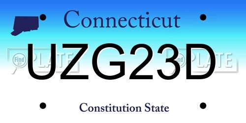 UZG23D Connecticut License Plate