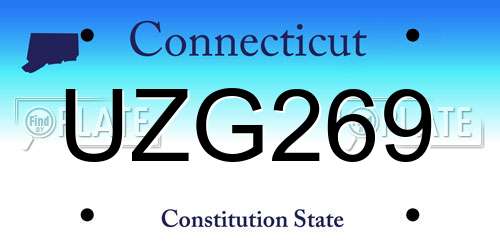 UZG269 Connecticut License Plate
