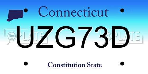 UZG73D Connecticut License Plate