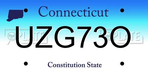 UZG73O Connecticut License Plate