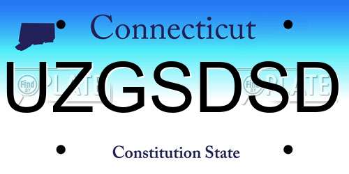 UZGSDSD Connecticut License Plate