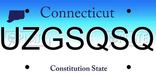 UZGSQSQ Connecticut License Plate