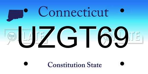 UZGT69 Connecticut License Plate
