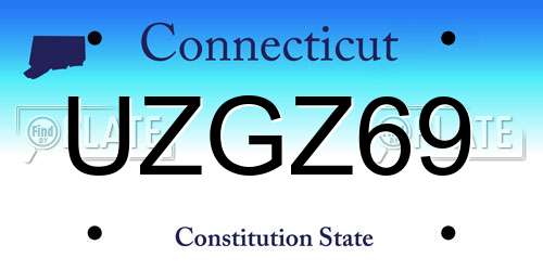 UZGZ69 Connecticut License Plate