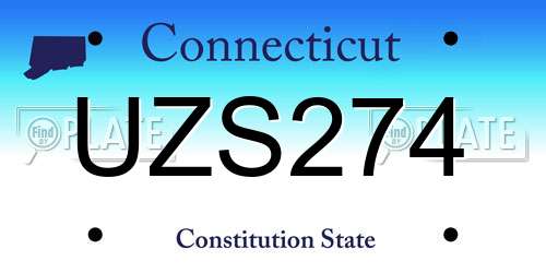 UZS274 Connecticut License Plate